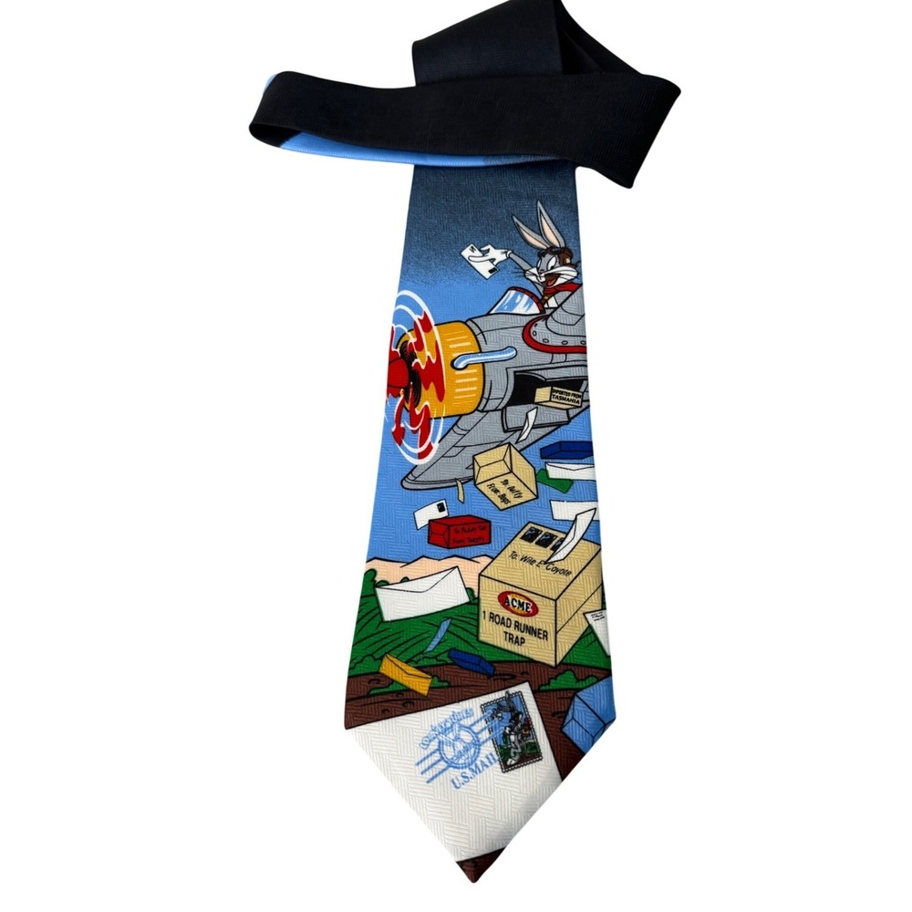 Vintage Looney Tunes Stamp‎ Collection Tie 1990's